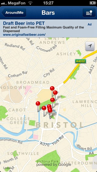 aroundme bristol bars map photo