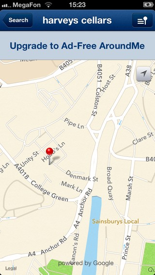 aroundme harveys cellars map photo