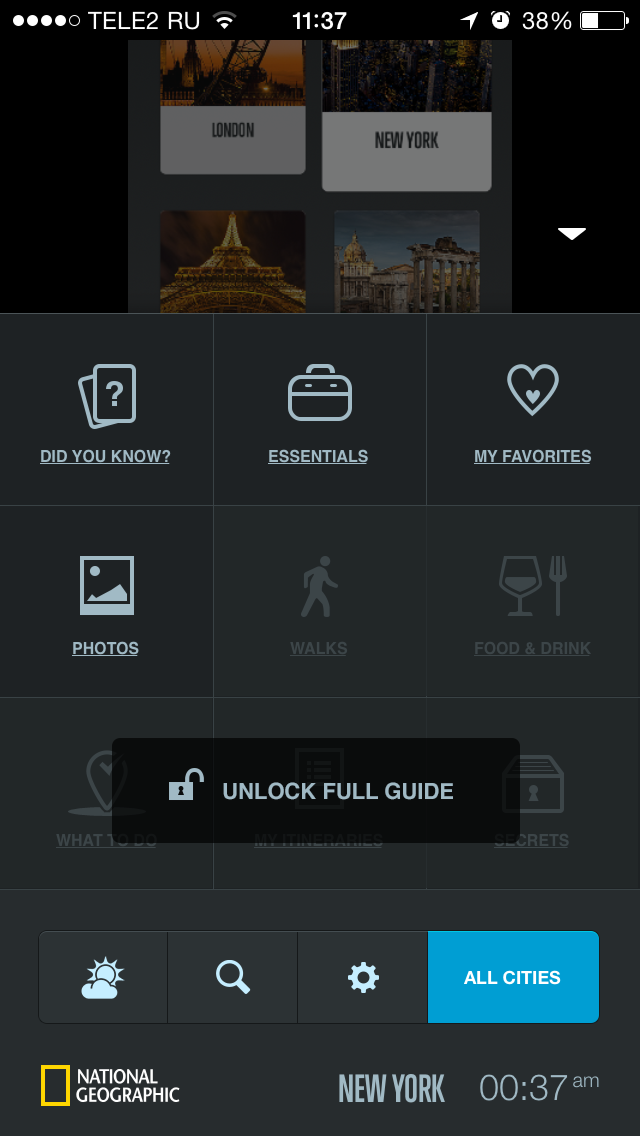 city guides menu photo