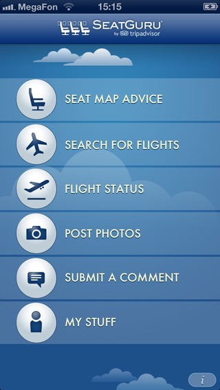 seatguru main menu photo